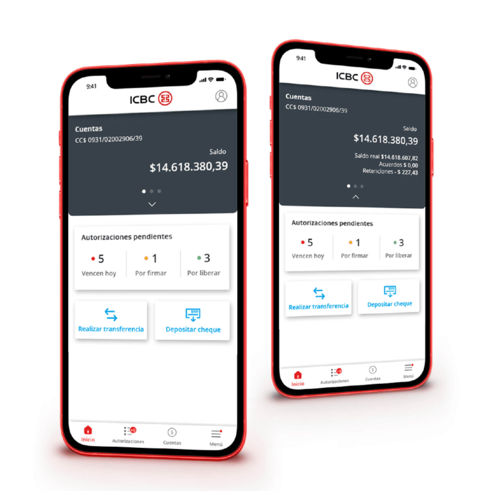 Hero: ICBC Corporate app screen or the new module home